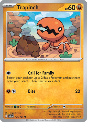 Trapinch Surging Sparks Pokemon Card