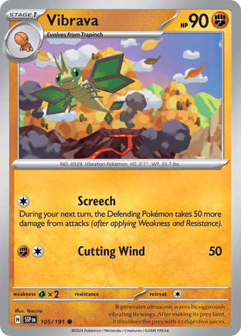 Vibrava Surging Sparks Pokemon Card