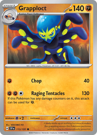 Grapploct Surging Sparks Pokemon Card