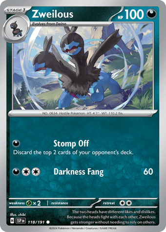 Zweilous Surging Sparks Pokemon Card