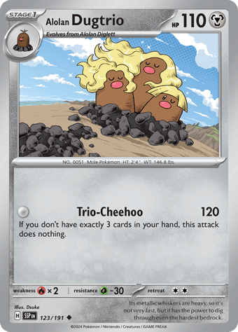 Alolan Dugtrio Surging Sparks Pokemon Card