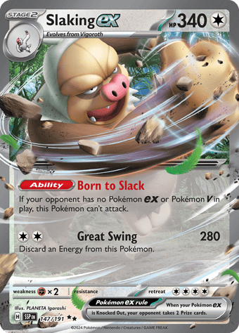 Slaking ex Surging Sparks Pokemon Card