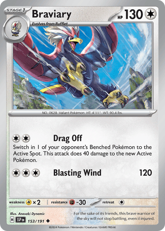 Braviary Surging Sparks Pokemon Card
