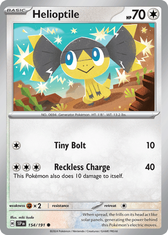 Helioptile Surging Sparks Pokemon Card