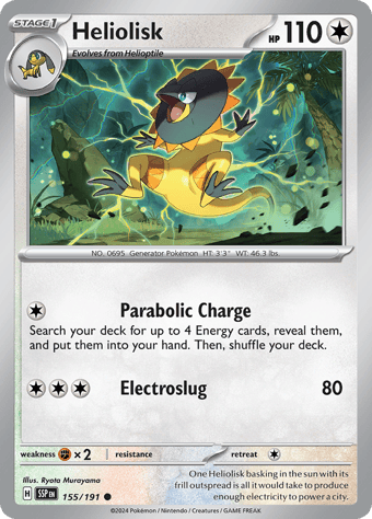 Heliolisk Surging Sparks Pokemon Card
