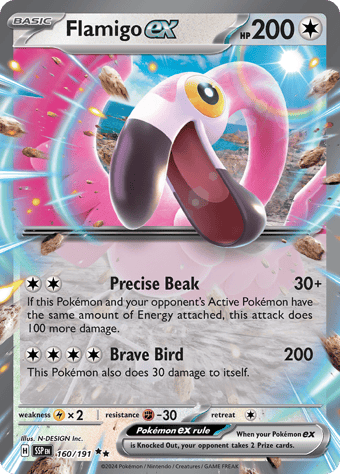 Flamigo ex Surging Sparks Pokemon Card