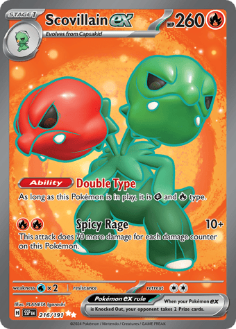 Scovillain ex Surging Sparks Pokemon Card
