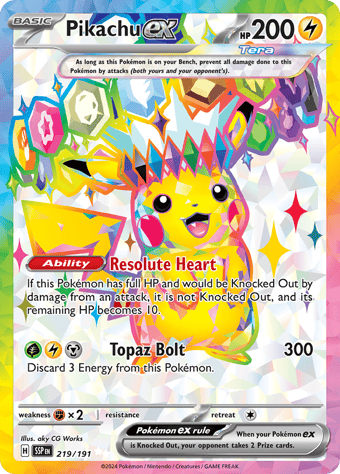 Pikachu ex Surging Sparks Pokemon Card