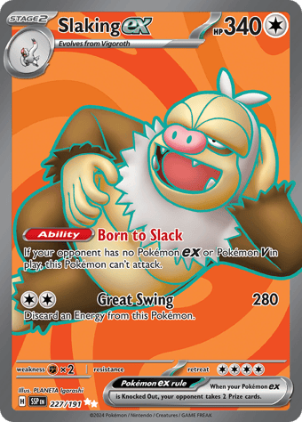Slaking ex Surging Sparks Pokemon Card