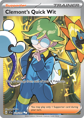 Clemont's Quick Wit Surging Sparks Pokemon Card