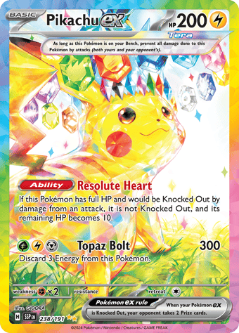 Pikachu ex Surging Sparks Pokemon Card