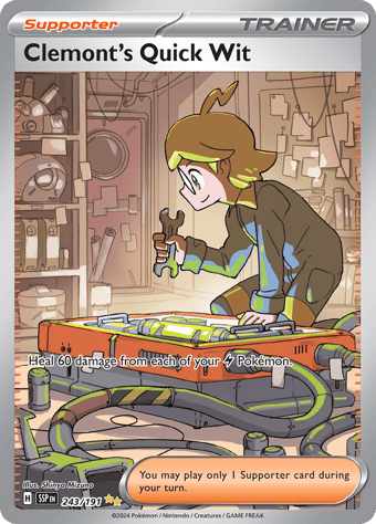 Clemont's Quick Wit Surging Sparks Pokemon Card