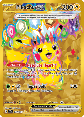 Pikachu ex Surging Sparks Pokemon Card