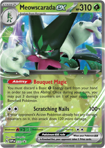 Meowscarada EX SV Black Star Promos Pokemon Card
