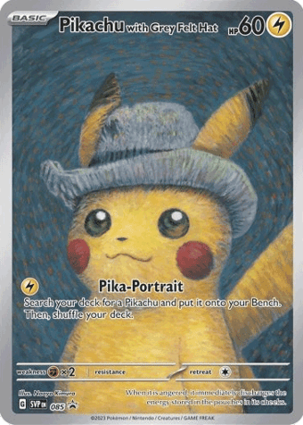 Pikachu with Grey Felt Hat SV Black Star Promos Pokemon Card