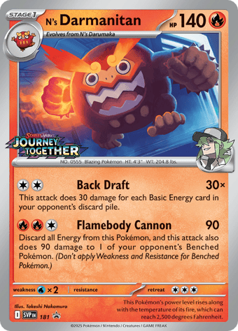 N's Darmanitan SV Black Star Promos Pokemon Card