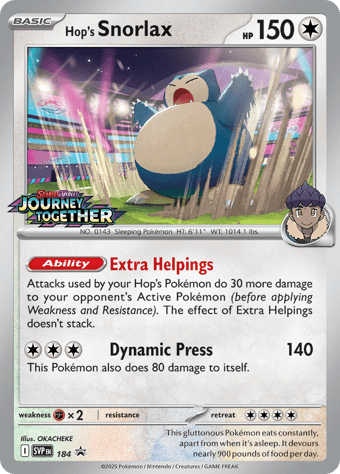 Hop's Snorlax SV Black Star Promos Pokemon Card