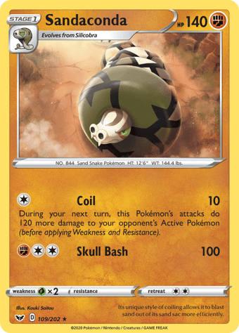 Sandaconda Sword & Shield Pokemon Card