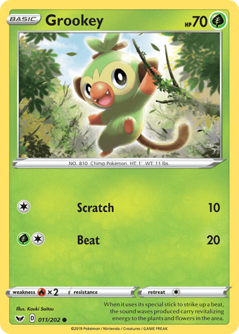 Grookey Sword & Shield Pokemon Card