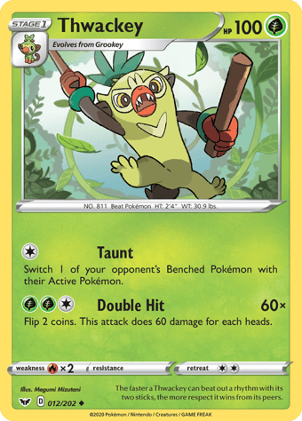 Thwackey Sword & Shield Pokemon Card