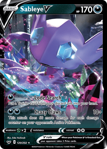 Sableye V Sword & Shield Pokemon Card