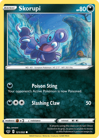 Skorupi Sword & Shield Pokemon Card