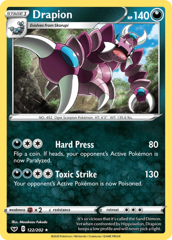 Drapion Sword & Shield Pokemon Card