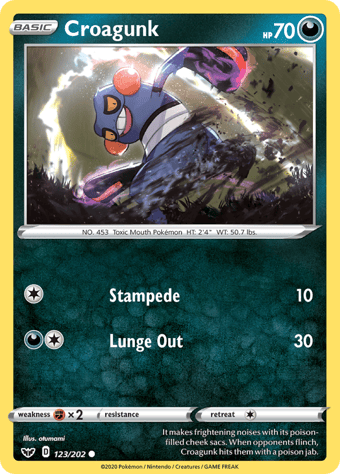 Croagunk Sword & Shield Pokemon Card