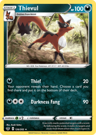 ​Thievul Sword & Shield Pokemon Card