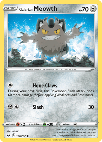 Galarian Meowth Sword & Shield Pokemon Card