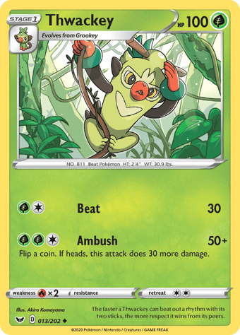 Thwackey Sword & Shield Pokemon Card