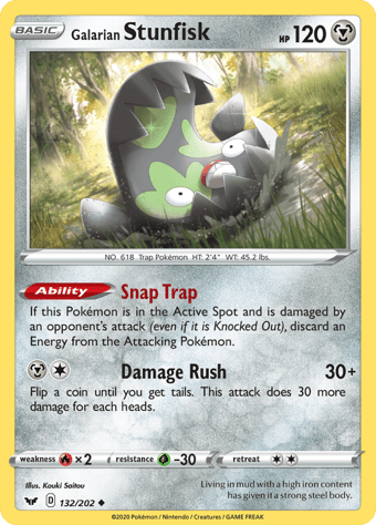 Galarian Stunfisk Sword & Shield Pokemon Card