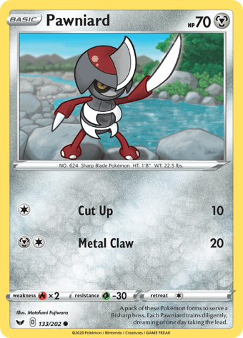 Pawniard Sword & Shield Pokemon Card