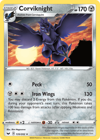 Corviknight Sword & Shield Pokemon Card