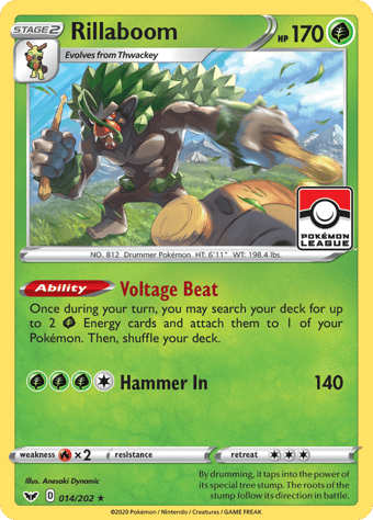 Rillaboom Sword & Shield Pokemon Card