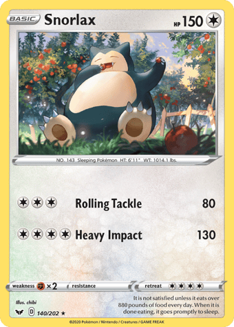 Snorlax Sword & Shield Pokemon Card