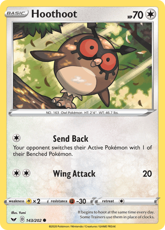 Hoothoot Sword & Shield Pokemon Card