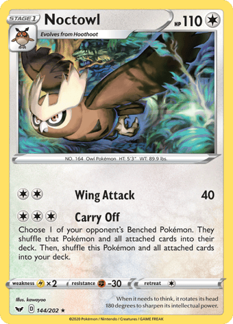 Noctowl Sword & Shield Pokemon Card