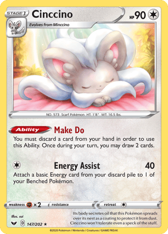 Cinccino Sword & Shield Pokemon Card