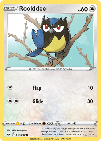 Rookidee Sword & Shield Pokemon Card