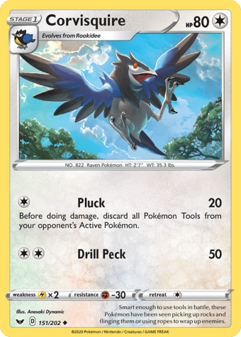 Corvisquire Sword & Shield Pokemon Card