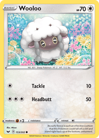 Wooloo Sword & Shield Pokemon Card
