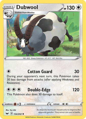 Dubwool Sword & Shield Pokemon Card