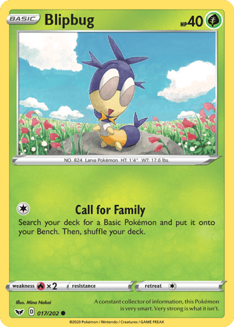 Blipbug Sword & Shield Pokemon Card