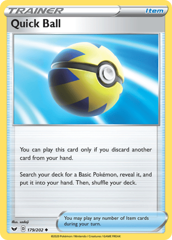 Quick Ball Sword & Shield Pokemon Card