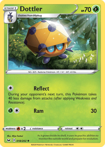 Dottler Sword & Shield Pokemon Card