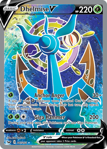 Dhelmise V Sword & Shield Pokemon Card