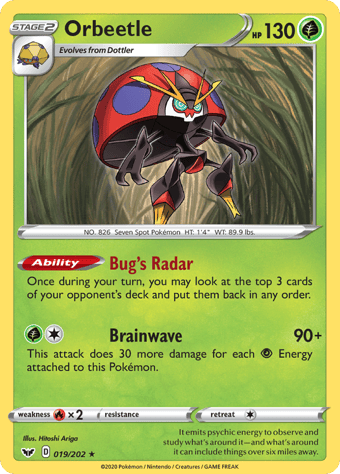 Orbeetle Sword & Shield Pokemon Card