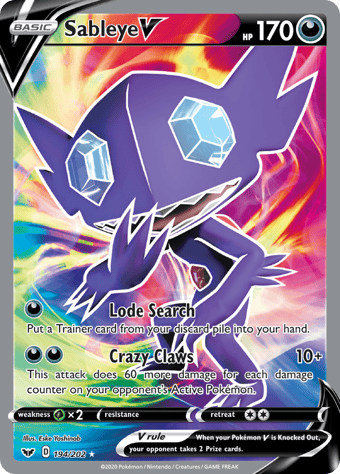 Sableye V Sword & Shield Pokemon Card
