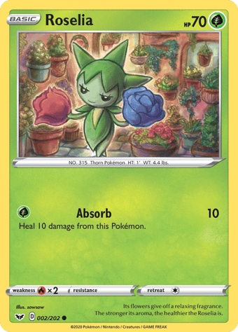Roselia Sword & Shield Pokemon Card
